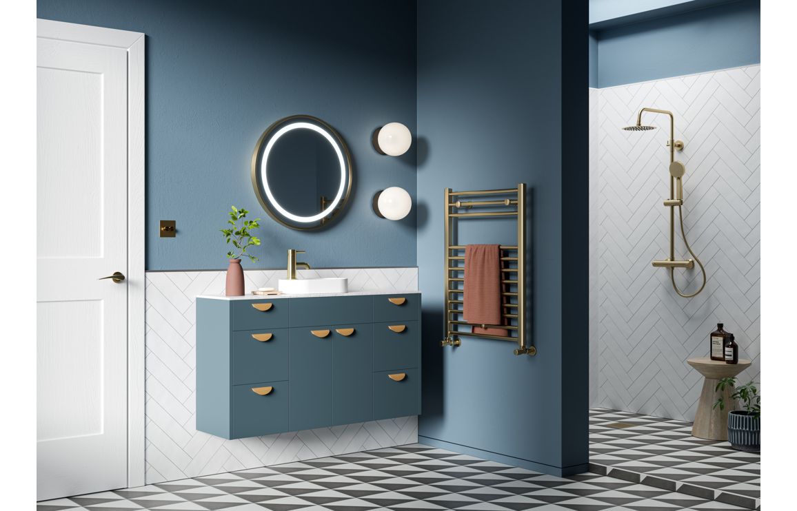 Theoden 600mm Standard Basin Unit - Matt Arley Blue (Grey Cab),Furniture - Image 2