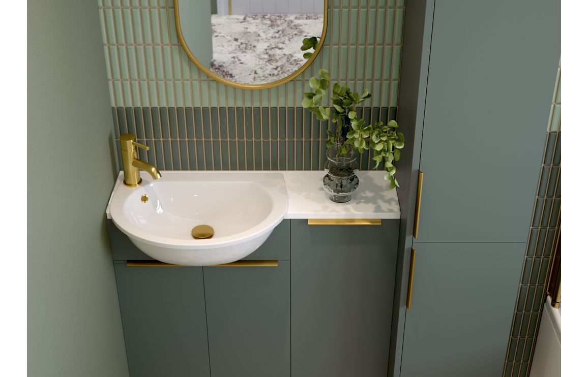 Theoden 500mm Standard Basin Unit - Matt Green (Grey Cab),Furniture - Image 3