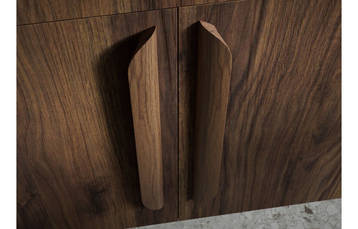 Theoden 500mm Standard Basin Unit - Warm Walnut (Oak Cab),Furniture - Image 4