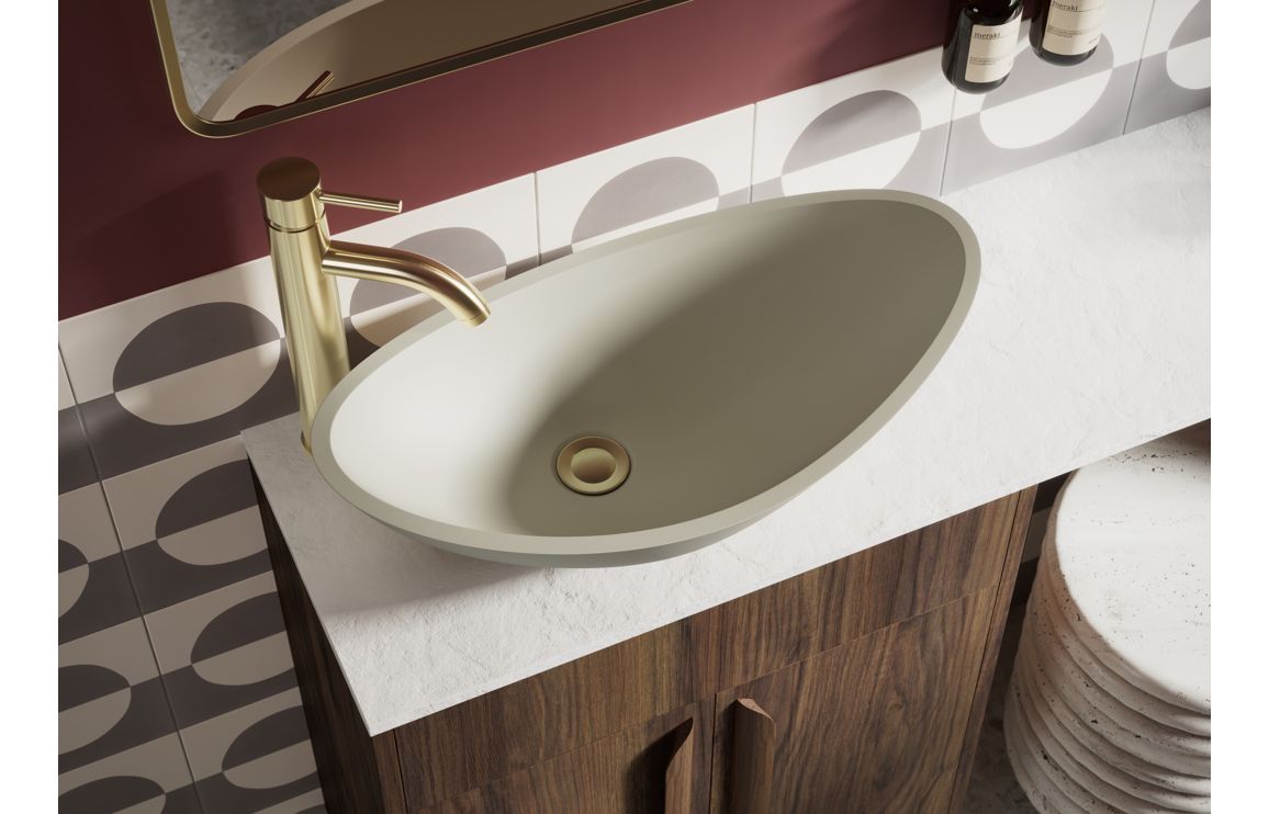Theoden 500mm Standard Basin Unit - Warm Walnut (Oak Cab),Furniture - Image 3