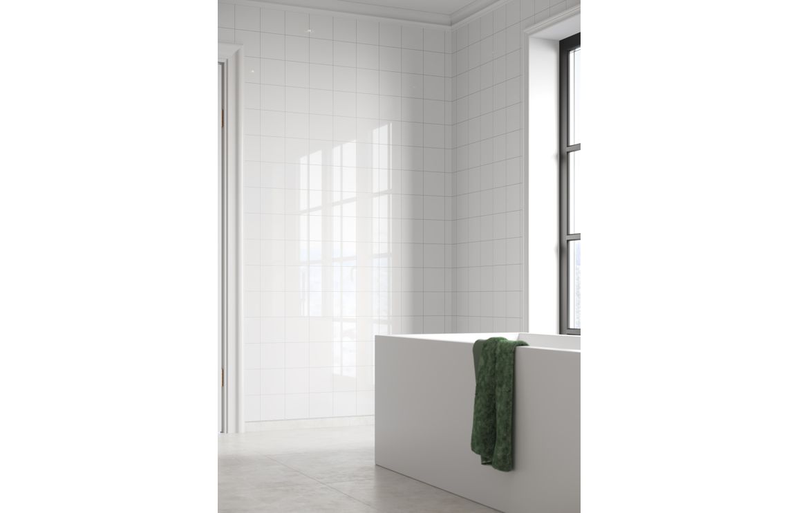 Wall Panels, Fibo Contemporary - Denver White (Tile Effect) - Single - Image 7