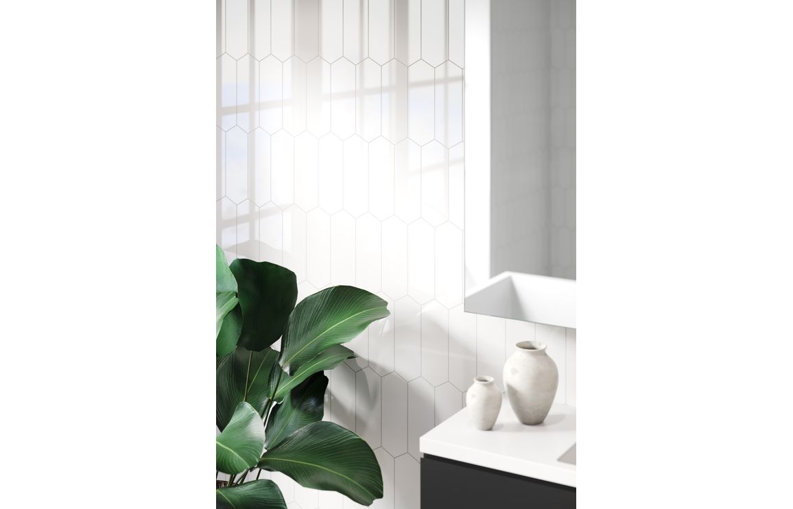 Wall Panels, Fibo Urban - Denver White (Elongated Hexagonal) - Single - Image 5