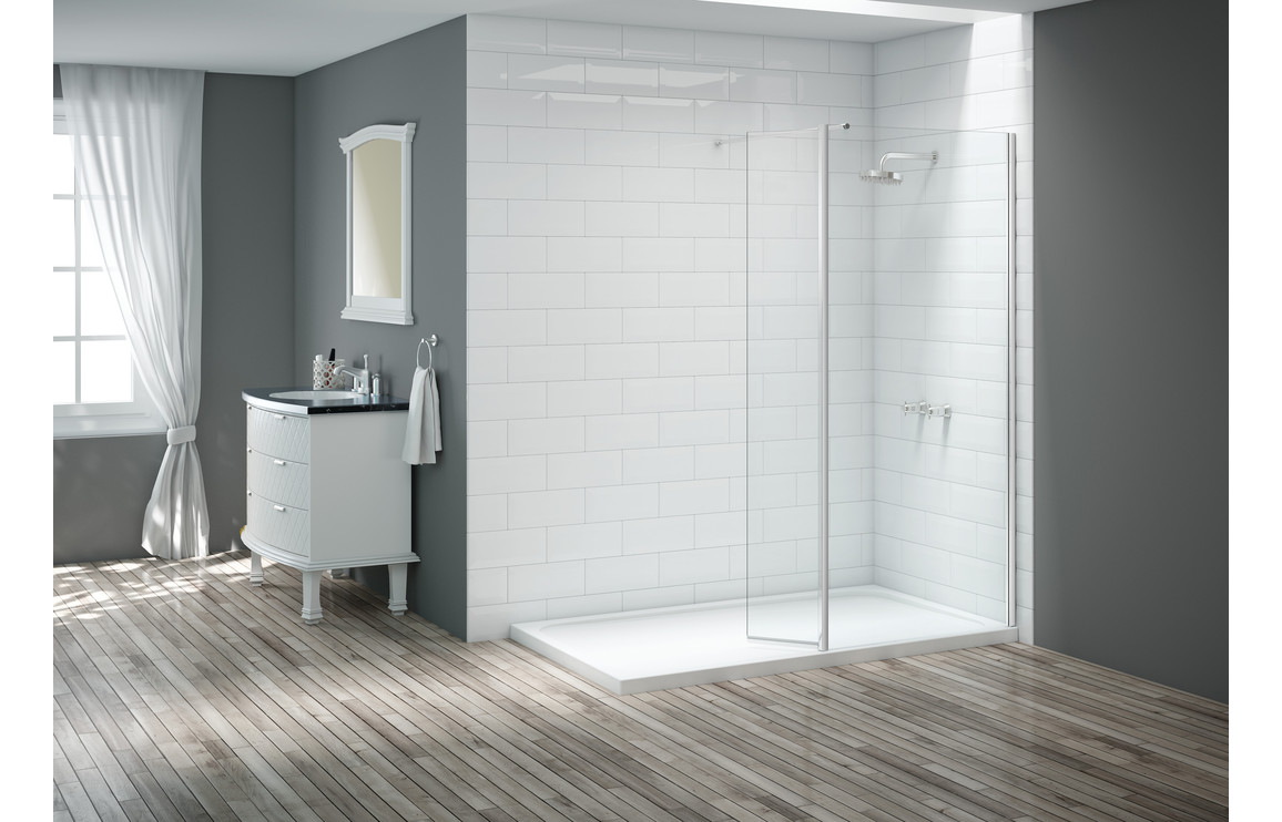 Merlyn 800mm Wetroom Panel,Polished Silver - Image 2