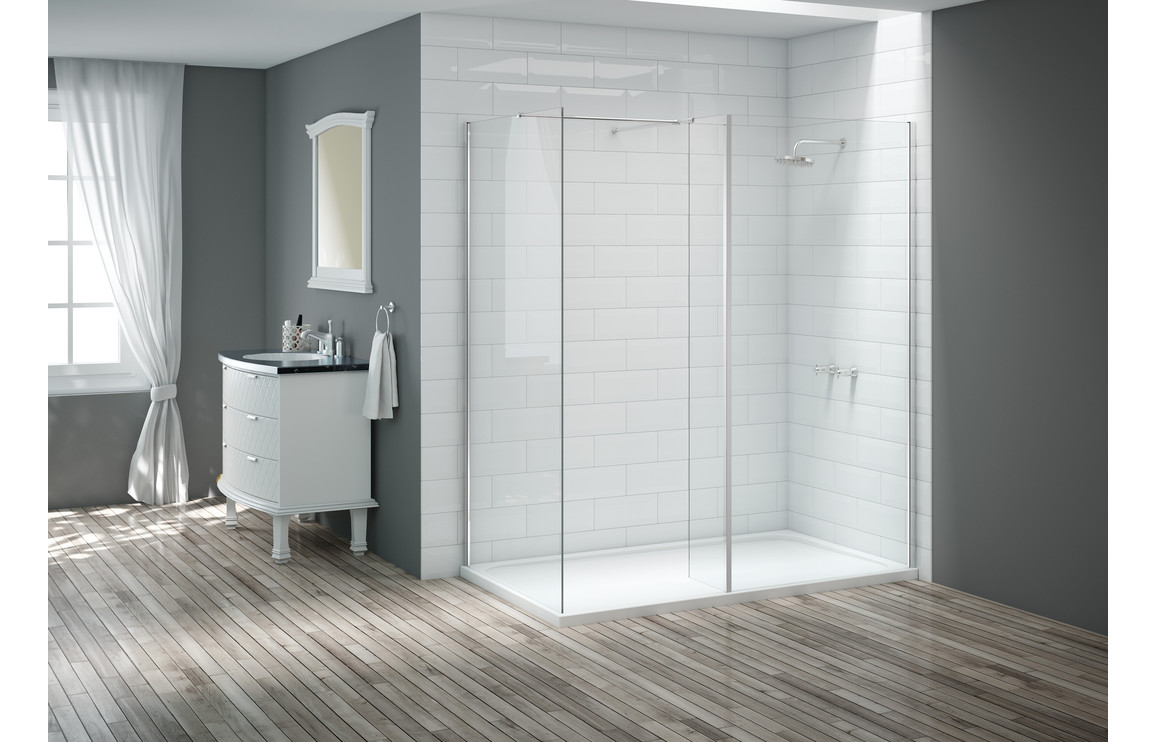 Merlyn 800mm Wetroom Panel,Polished Silver - Image 5