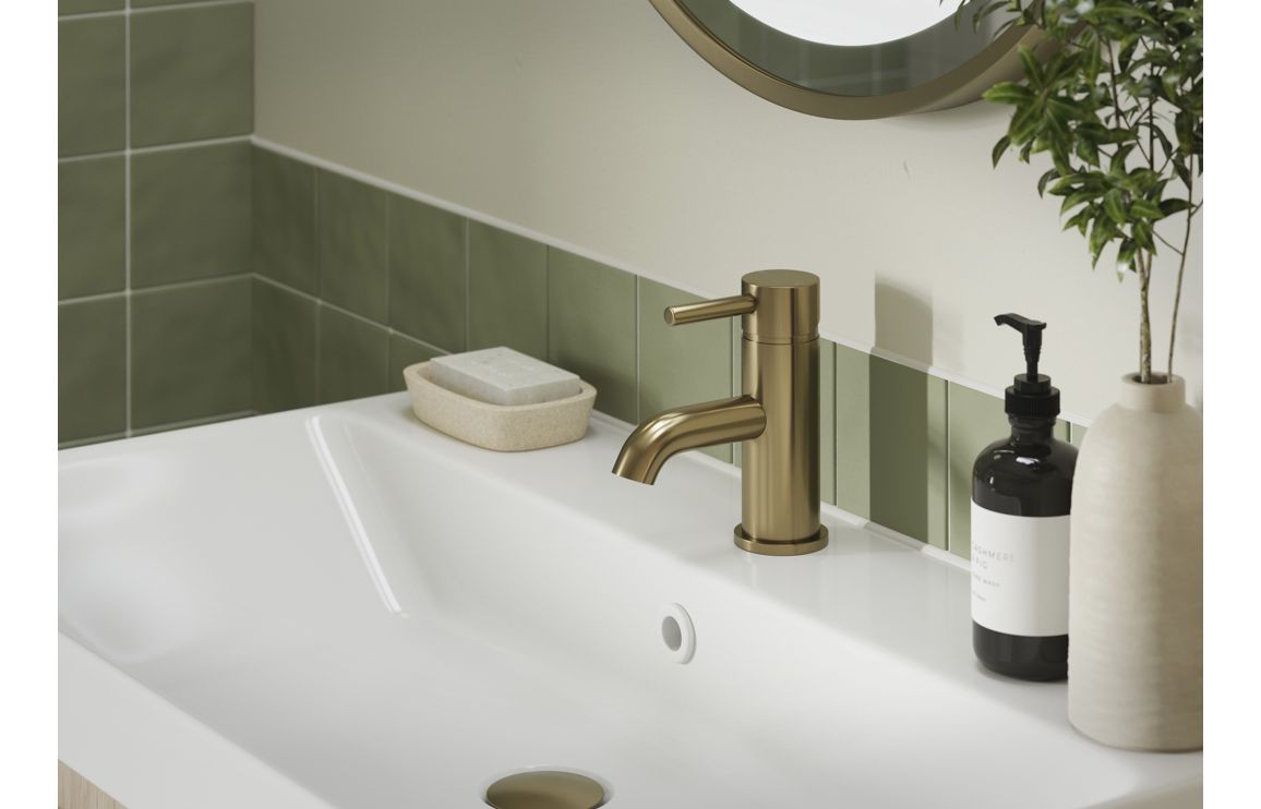Oranine 220mm Wall Mounted Basin Mixer - Brushed Bronze, Bathroom Taps - Image 2