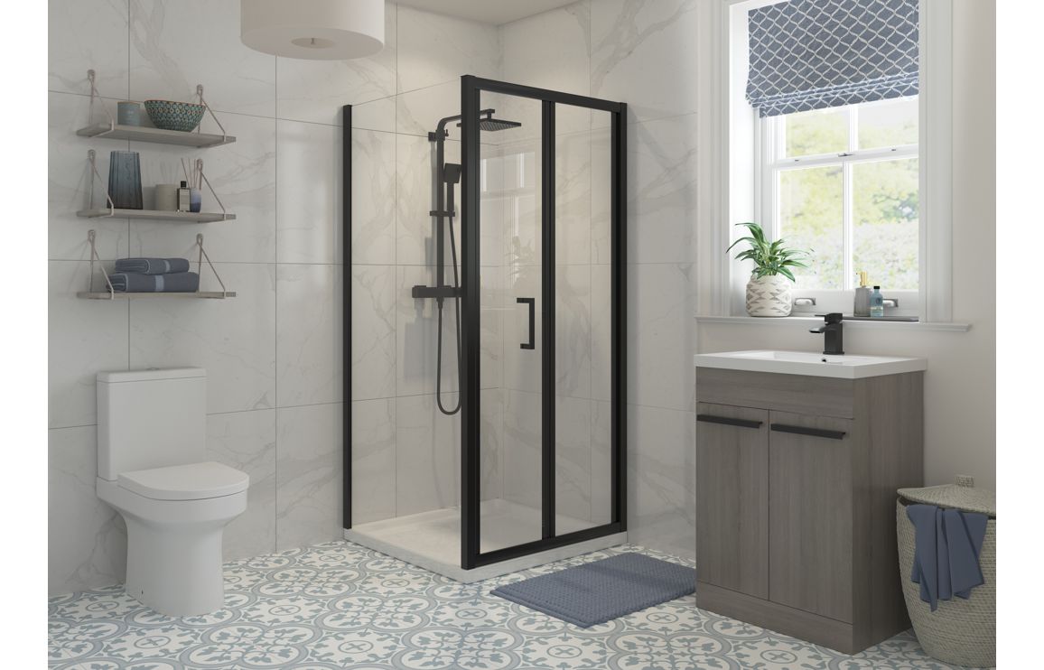Calaisse 1600mm Sliding Door - Matt Black,Matt Black - Image 2