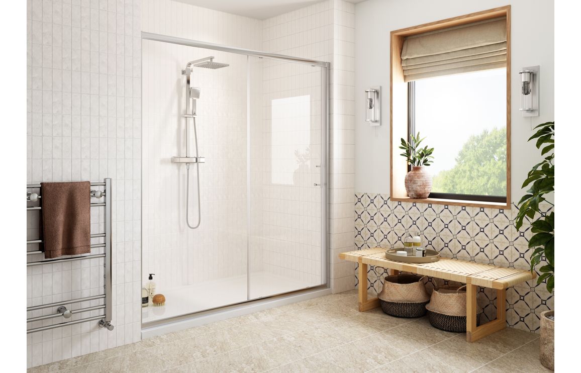 Calaisse 1400mm Easy-Fit Sliding Door - Chrome,
