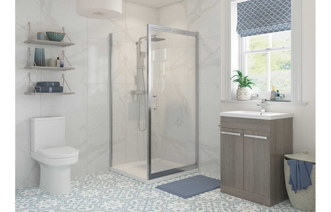 Calaisse 760mm Infold Door - Chrome,Polished Silver