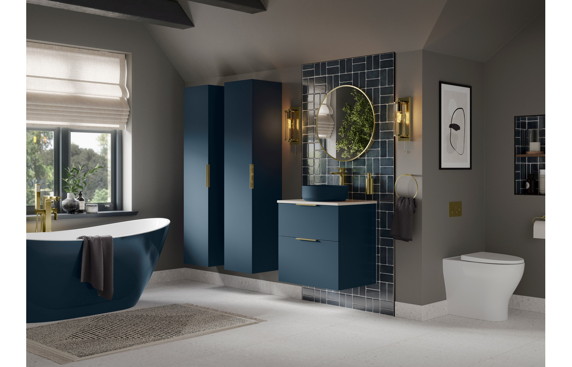 Velisse 1210mm Floor Standing 4 Door Basin Unit & 0TH Basin - Matt Deep Blue,Furniture - Image 4