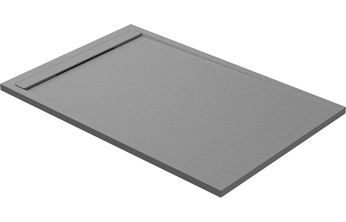 30mm Slate 1400x800mm Rectangular Tray & Waste - Grey, Etoile, - Image 2