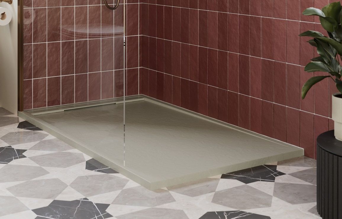 30mm Slate 1200x800mm Rectangular Tray & Waste - Latte, Etoile,