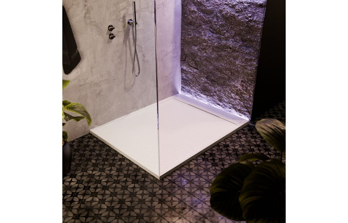30mm Slate 1700x800mm Rectangular Tray & Waste - White, Etoile, - Image 3
