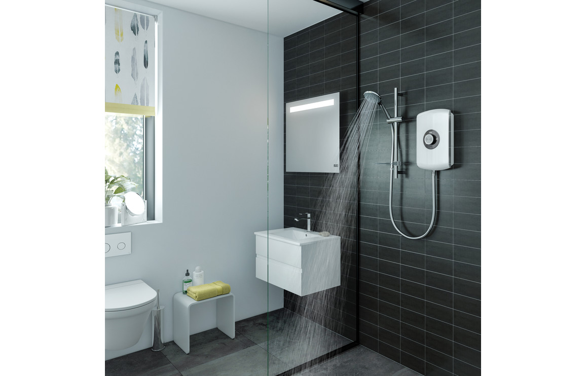 Triton Amore 9.5kW Electric Shower - White Gloss - Image 2