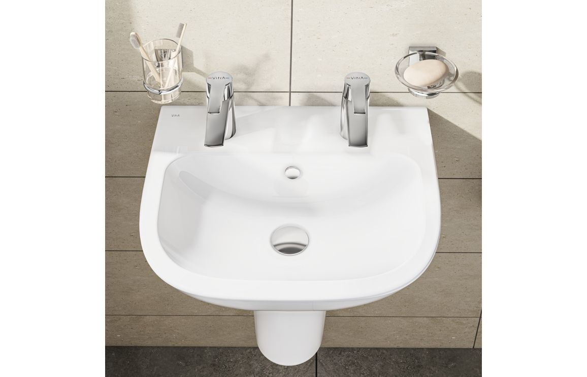 Basin Only, VitrA S20 500x415mm 2TH Basin Only - White - Image 3