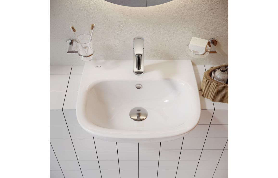 Semi Recessed Basin, VitrA Zentrum 495x425mm 1TH Semi Recessed Basin - White - Image 2