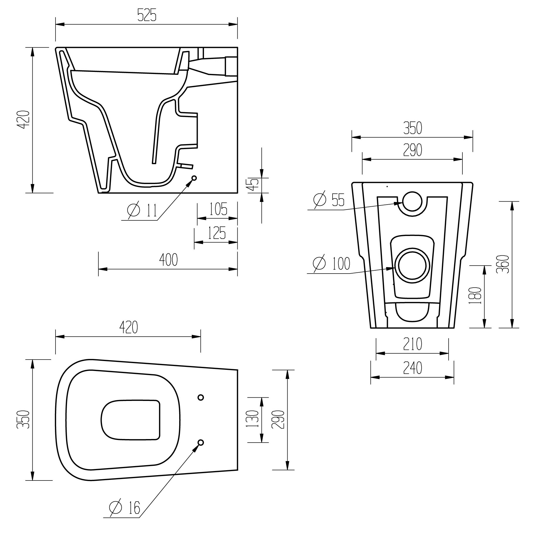 Lumaelle Back To Wall WC & Soft Close Seat, Toilets - Image 4