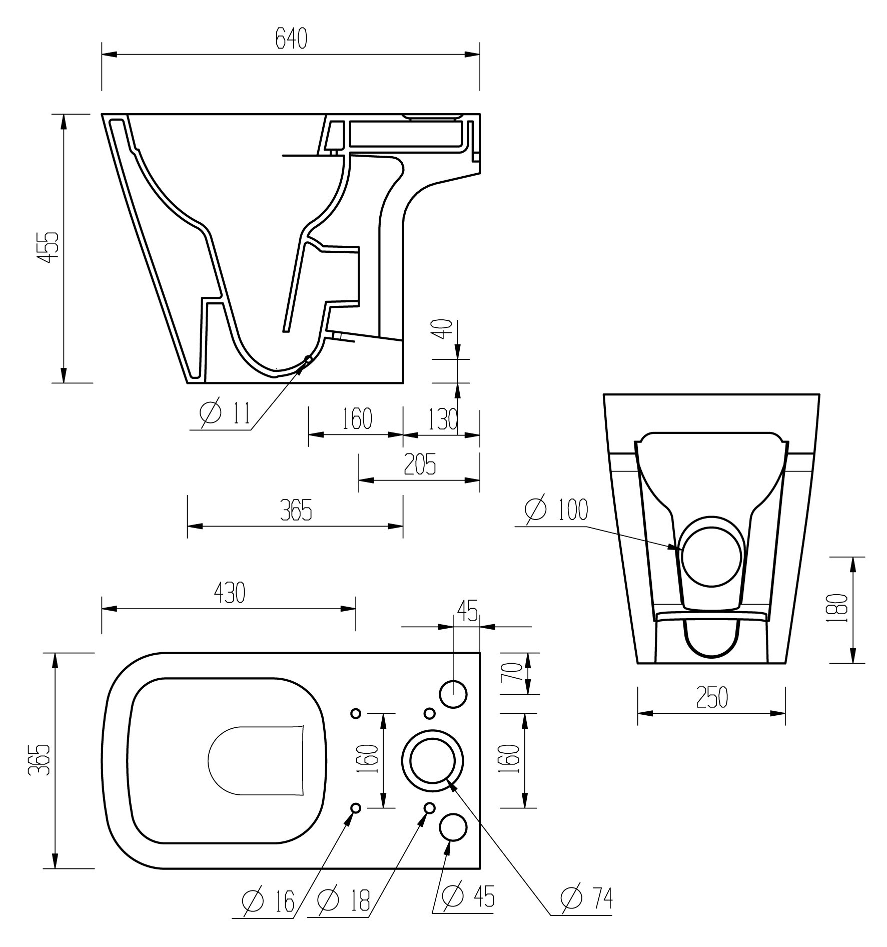 Veraine Rimless Close Coupled Open Back Comfort Height WC & Soft Close Seat, Toilets - Image 4