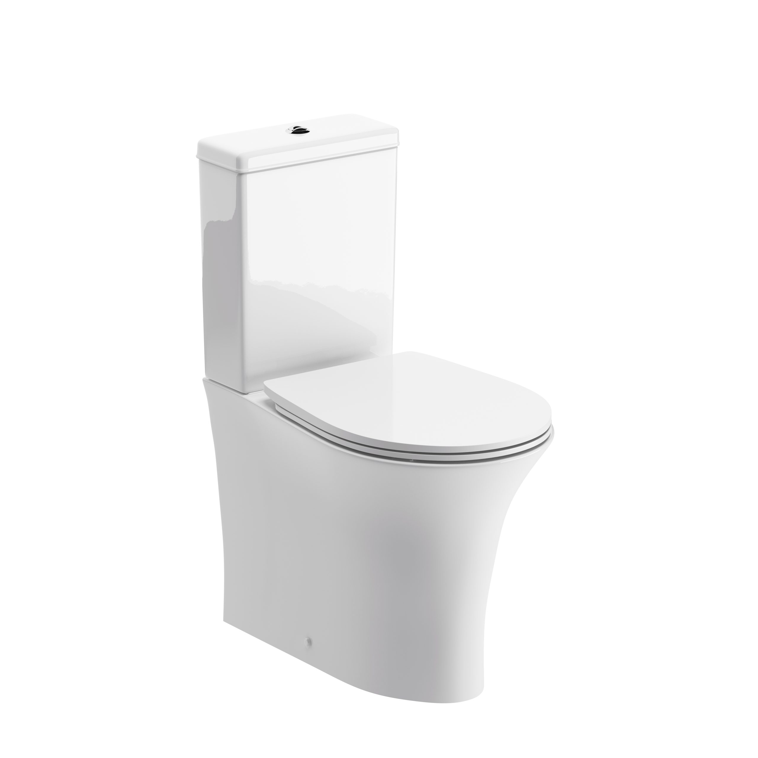 Nymoria Rimless Close Coupled Fully Shrouded WC & Soft Close Seat, Toilets