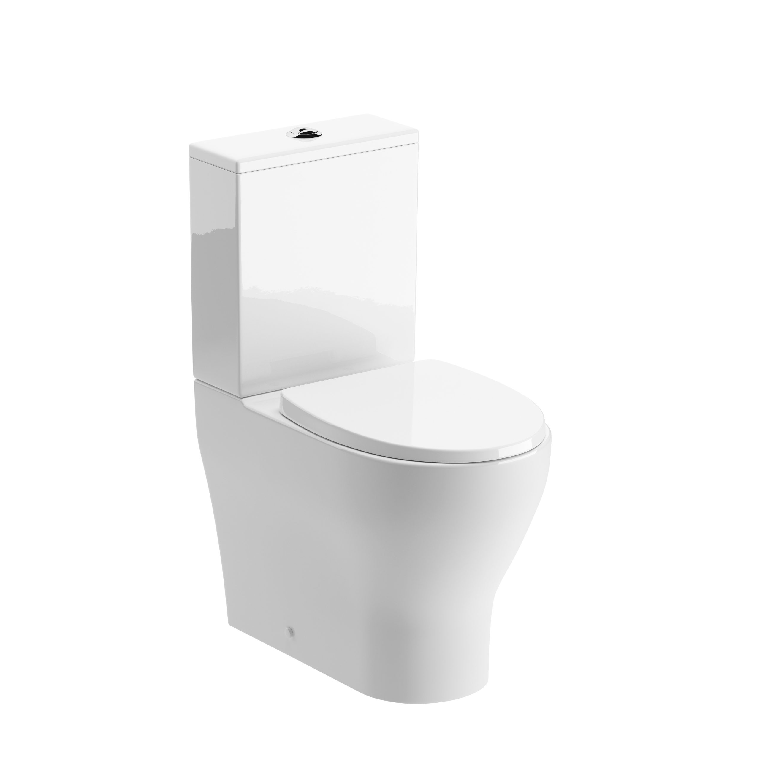 Syline Rimless Short Projection Close Coupled Fully Shrouded WC & Soft Close Seat, Toilets