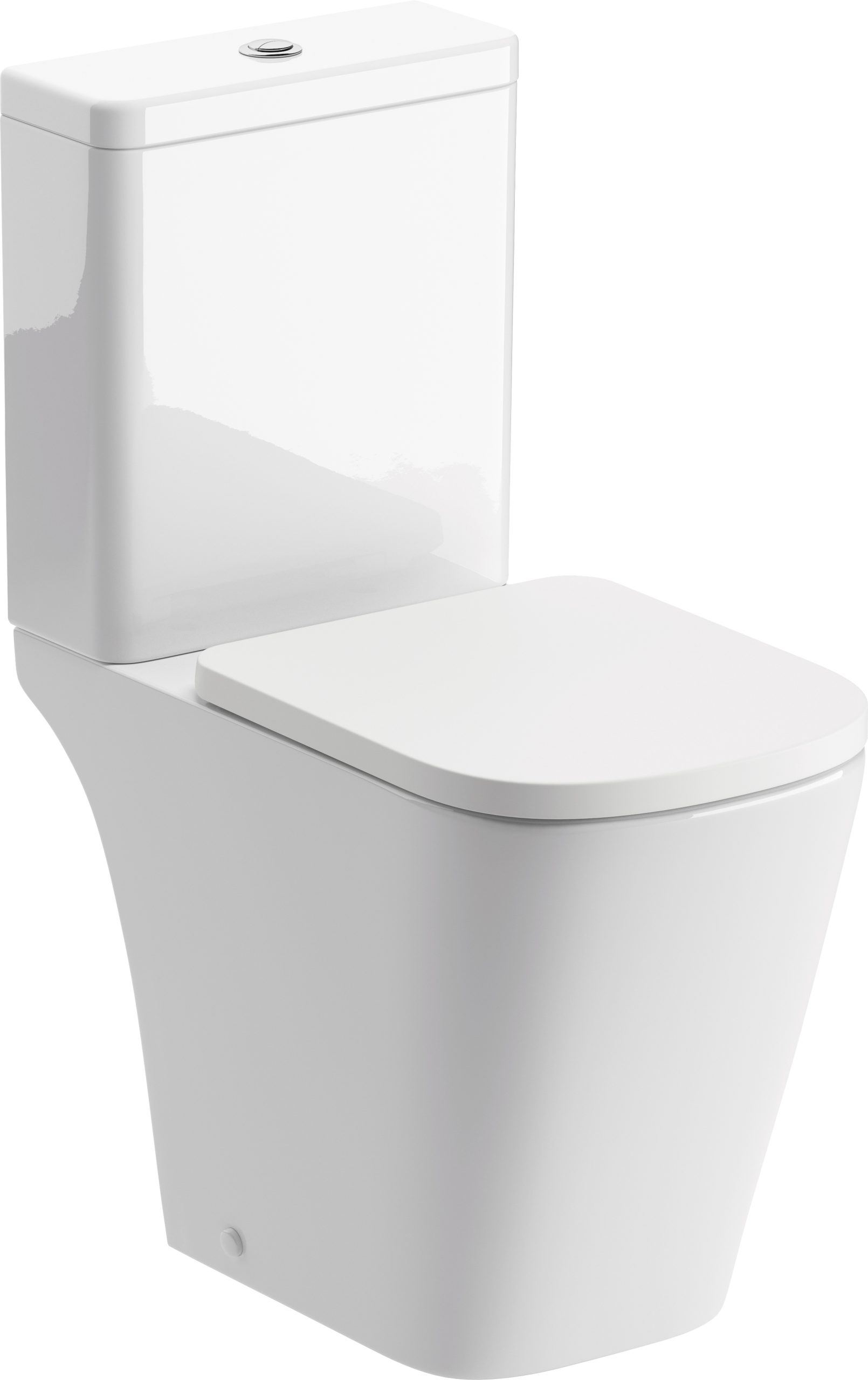 Veraine Rimless Close Coupled Open Back Short Projection WC & Soft Close Seat, Toilets