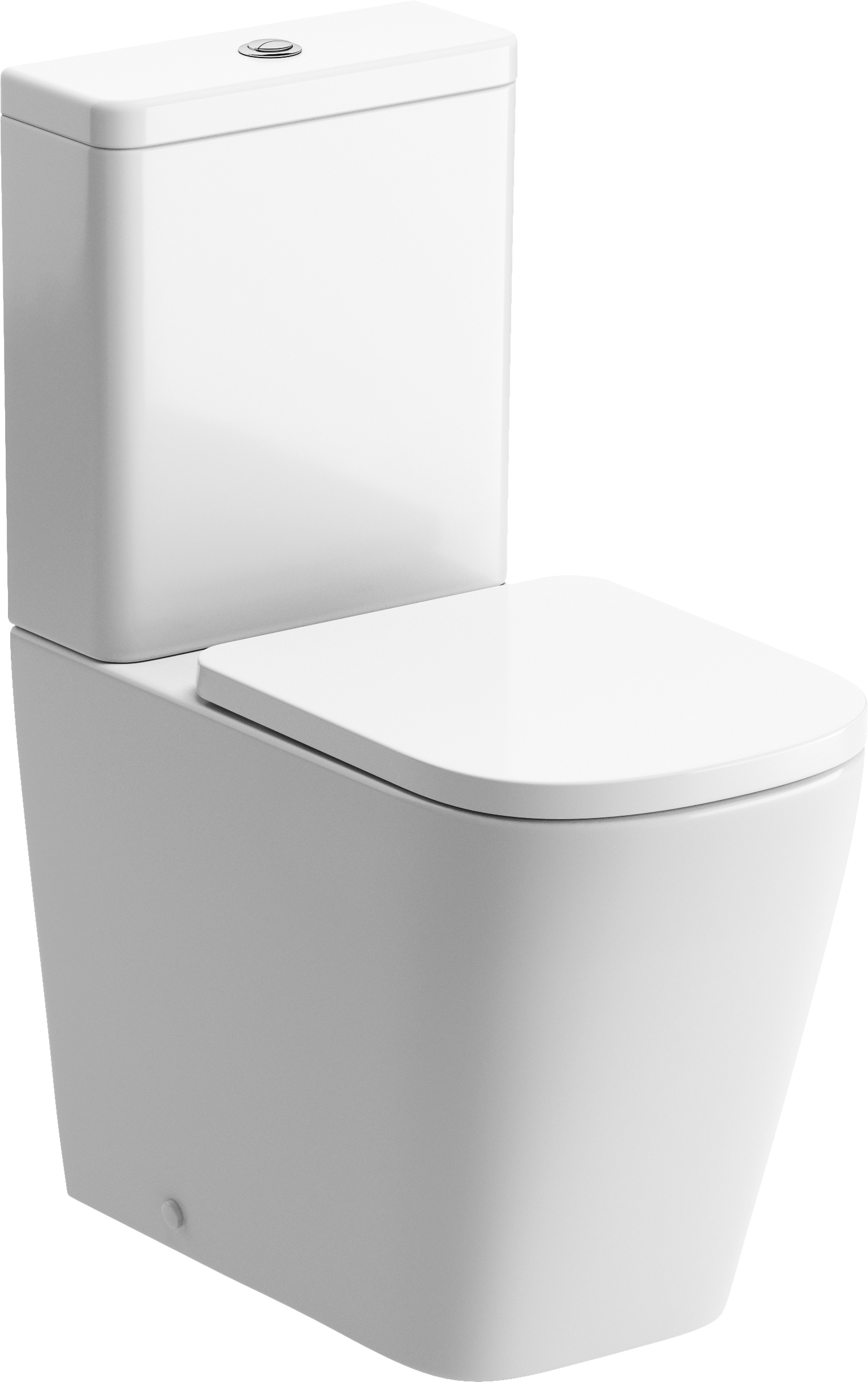 Veraine Rimless Close Coupled Fully Shrouded Short Projection WC & Soft Close Seat, Toilets