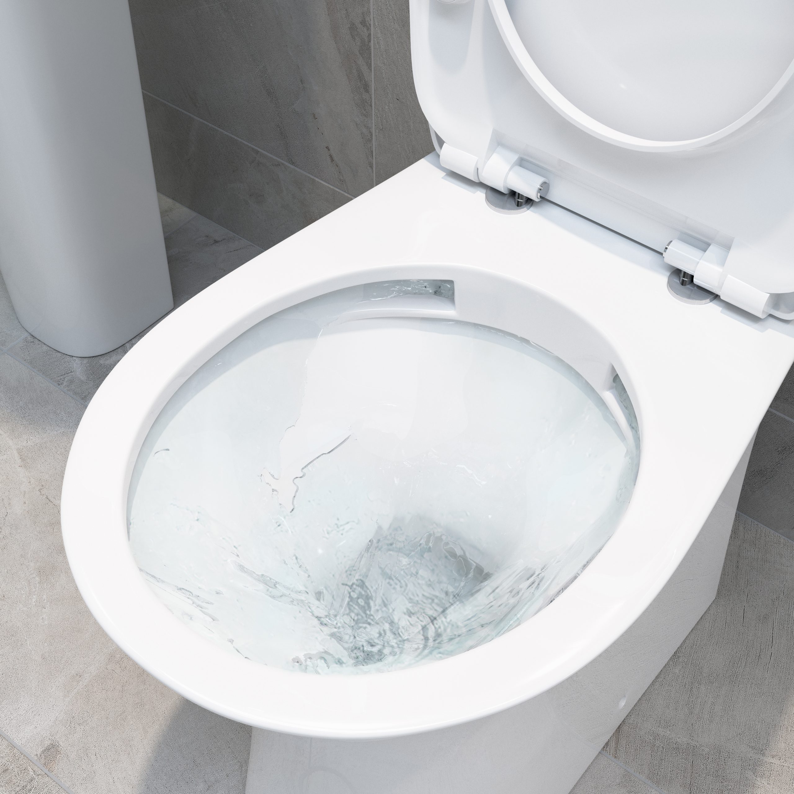 Nymoria Rimless Close Coupled Open Back WC & Soft Close Seat, Toilets - Image 2