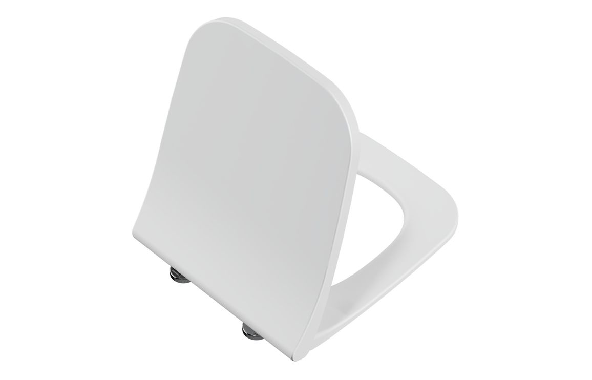 VitrA Integra Square Soft Close Slim Toilet Seat - White, Toilets