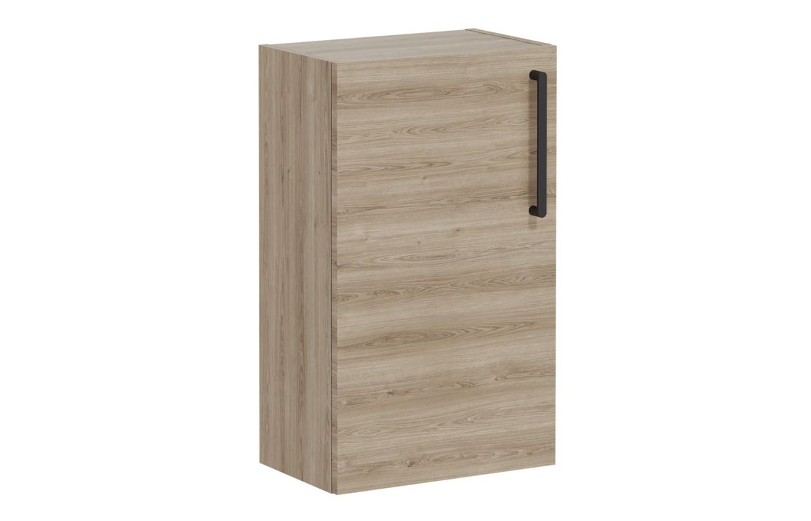 VitrA Root Flat 40cm 1 Door Slim Lower/Base Unit (LH Hinge) - Natural Oak,Furniture