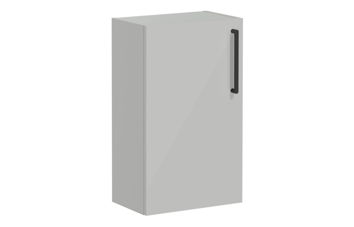 VitrA Root Flat 40cm 1 Door Slim Lower/Base Unit (LH Hinge) - Shiny Pearl Grey,Furniture