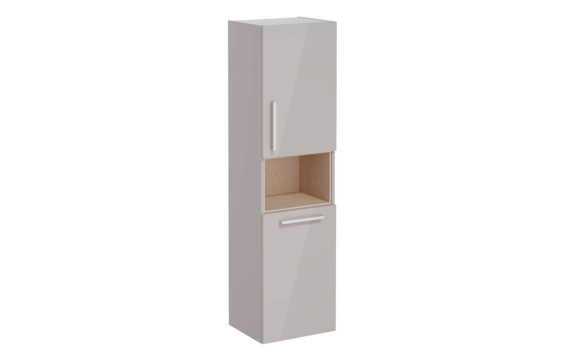 VitrA Root Flat 40cm 2 Door Semi-Tall Unit w/Laundry Basket (RH Hinge) - Bright Sahara Beige,Furniture