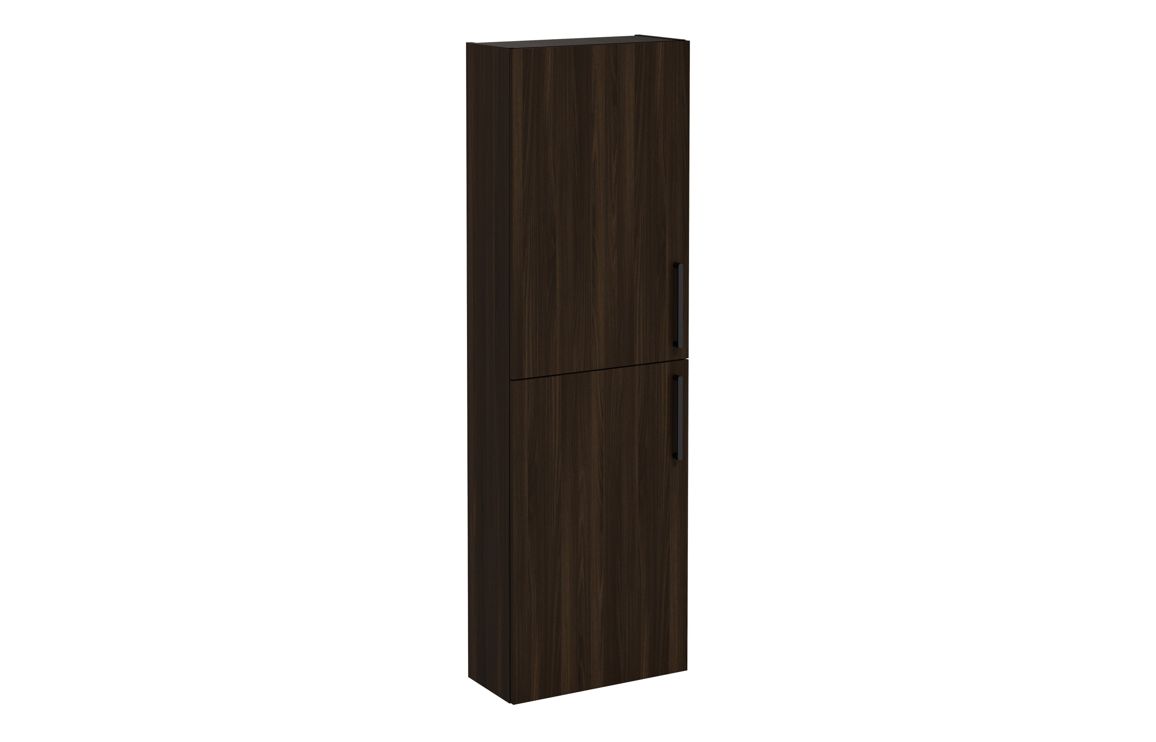 VitrA Root Flat 55cm 2 Door Slim Tall Unit (LH Hinge) - Walnut,Furniture