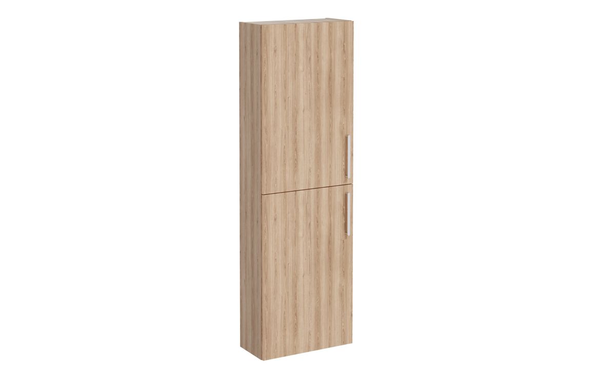 VitrA Root Flat 55cm 2 Door Slim Tall Unit (LH Hinge) - Natural Oak,Furniture