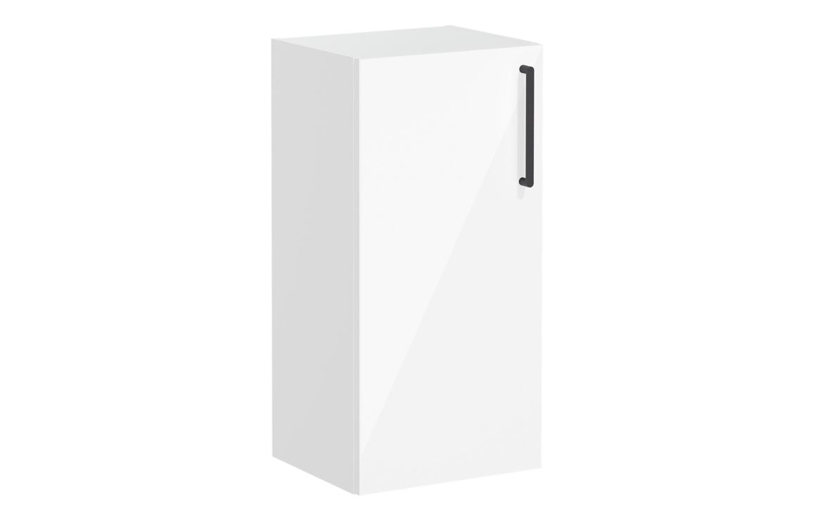 VitrA Root Flat 40cm 1 Door Lower/Base Unit (LH Hinge) - High Gloss White,Furniture