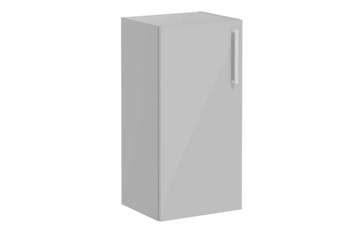 VitrA Root Flat 40cm 1 Door Lower/Base Unit (LH Hinge) - Shiny Pearl Grey,Furniture