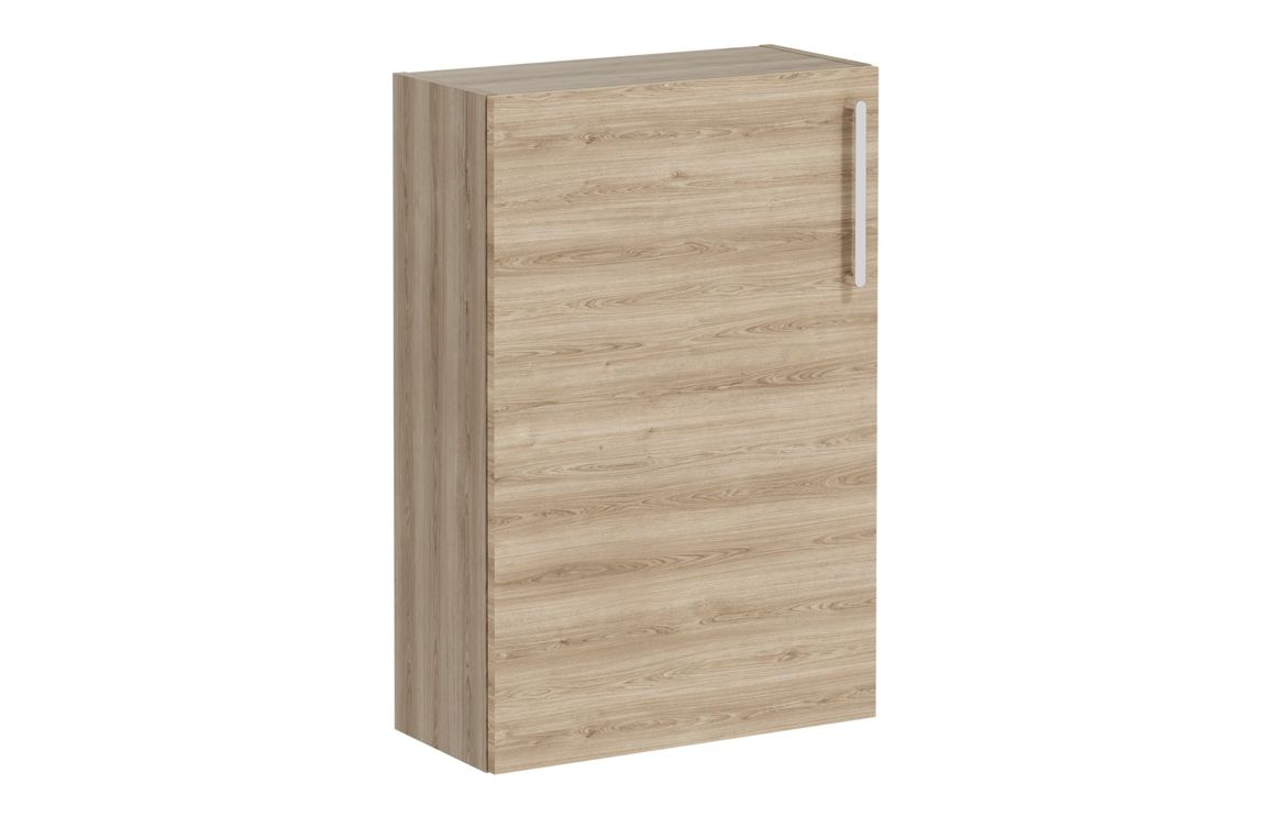 VitrA Root Flat 55cm 1 Door Slim Lower/Base Unit (LH Hinge) - Natural Oak,Furniture