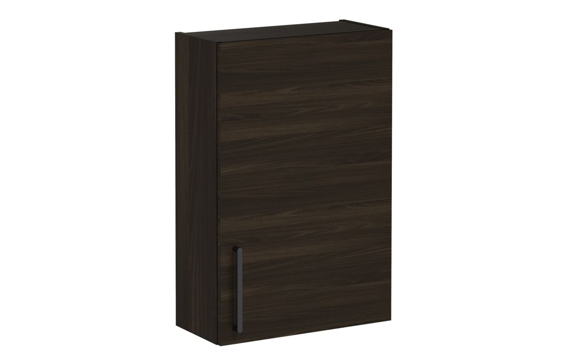 VitrA Root Flat 60cm 1 Door Upper/Wall Unit (RH Hinge) - Walnut,Furniture
