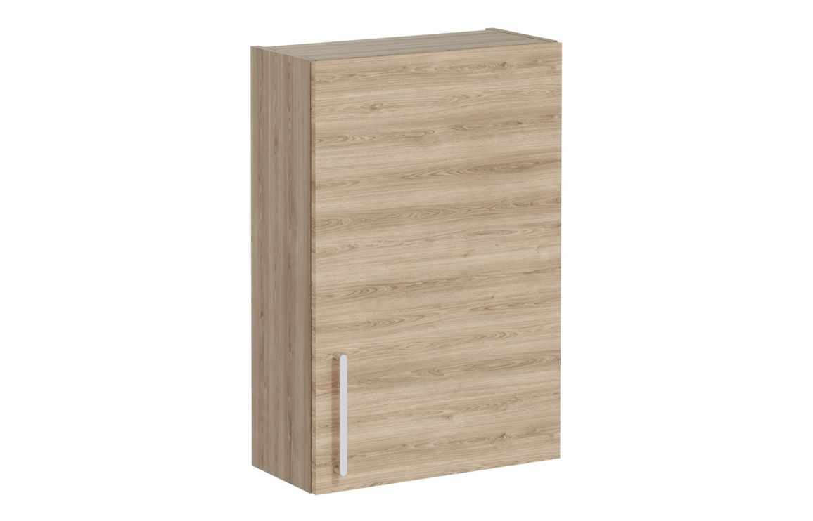 VitrA Root Flat 60cm 1 Door Upper/Wall Unit (RH Hinge) - Natural Oak,Furniture
