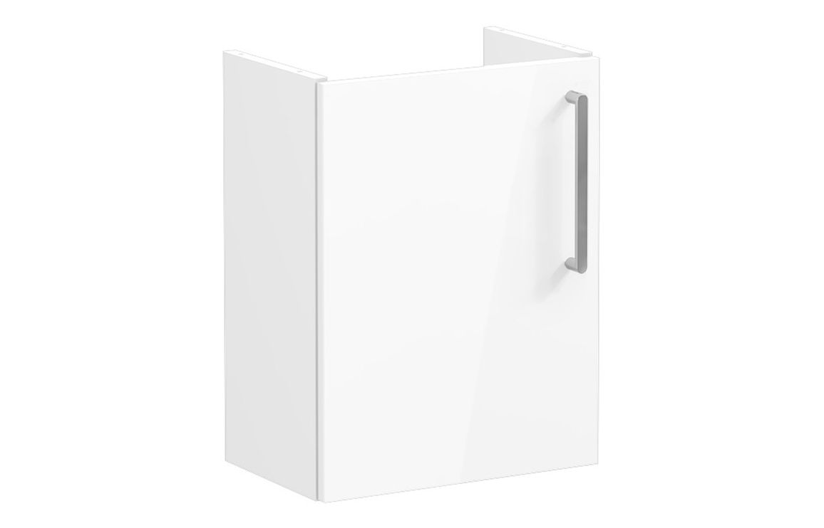 VitrA Root Flat 40cm 1 Door Wall Hung Slim Washbasin Unit (LH Hinge) - High Gloss White,Furniture