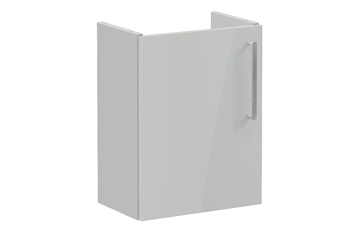 VitrA Root Flat 40cm 1 Door Wall Hung Slim Washbasin Unit (LH Hinge) - Shiny Pearl Grey,Furniture
