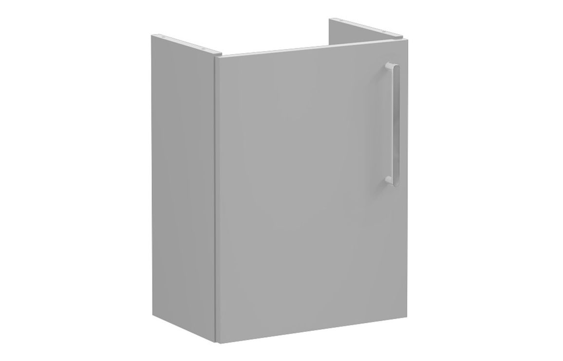 VitrA Root Flat 40cm 1 Door Wall Hung Slim Washbasin Unit (LH Hinge) - Matt Rock Grey,Furniture
