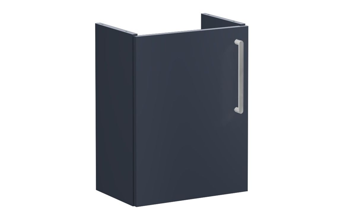 VitrA Root Flat 40cm 1 Door Wall Hung Slim Washbasin Unit (LH Hinge) - Matt Dark Blue,Furniture