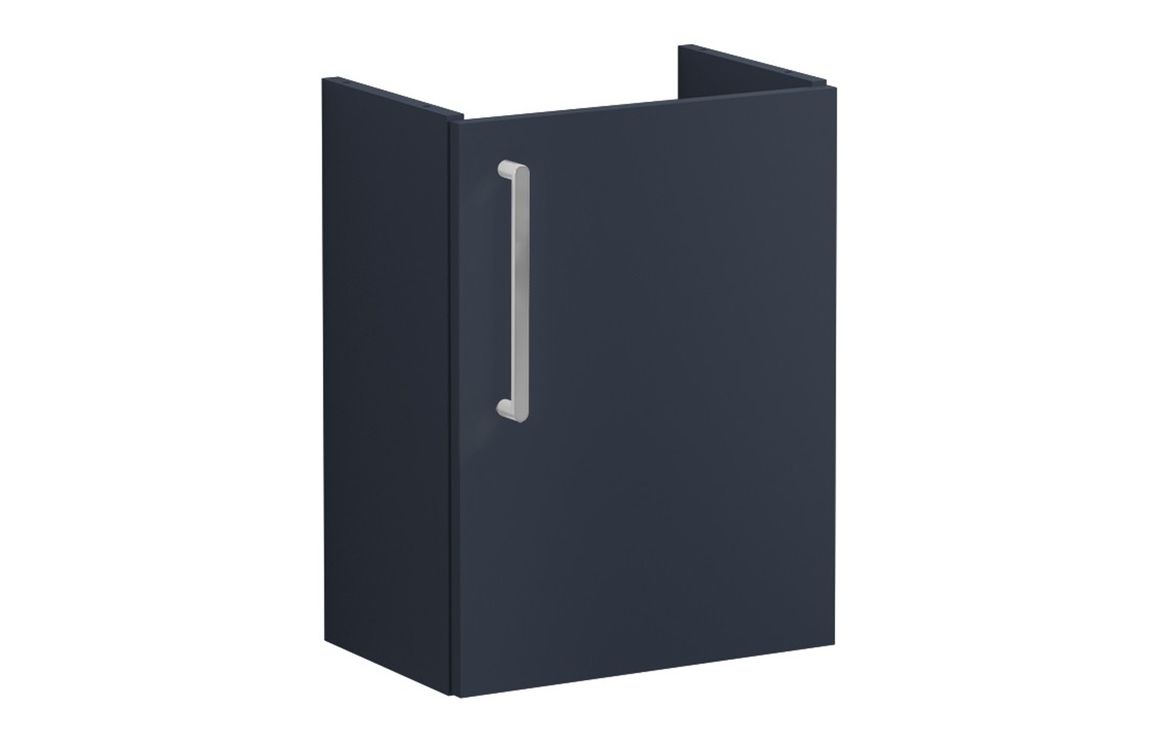 VitrA Root Flat 40cm 1 Door Wall Hung Slim Washbasin Unit (RH Hinge) - Matt Dark Blue,Furniture
