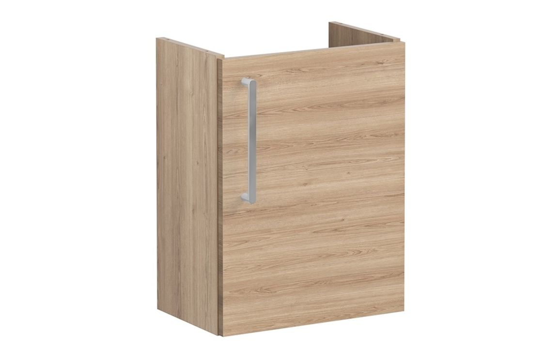 VitrA Root Flat 40cm 1 Door Wall Hung Slim Washbasin Unit (RH Hinge) - Natural Oak,Furniture