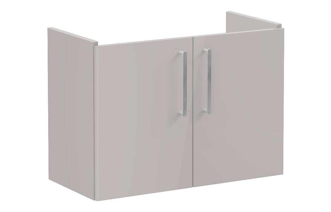 VitrA Root Flat 80cm 2 Door Wall Hung Slim Washbasin Unit - Bright Sahara Beige,Furniture
