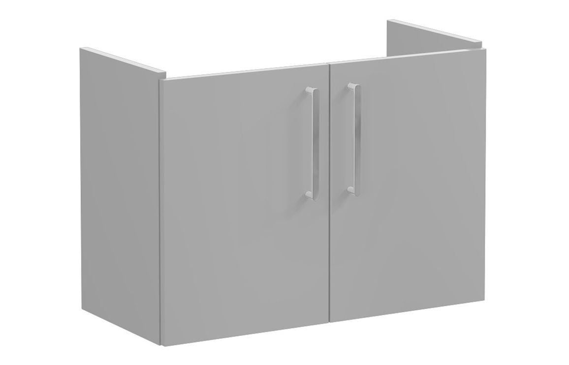VitrA Root Flat 80cm 2 Door Wall Hung Slim Washbasin Unit - Matt Rock Grey,Furniture