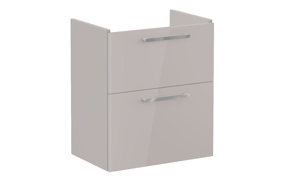 VitrA Root Flat 60cm 2 Drawer Slim Washbasin Unit - Bright Sahara Beige,Furniture