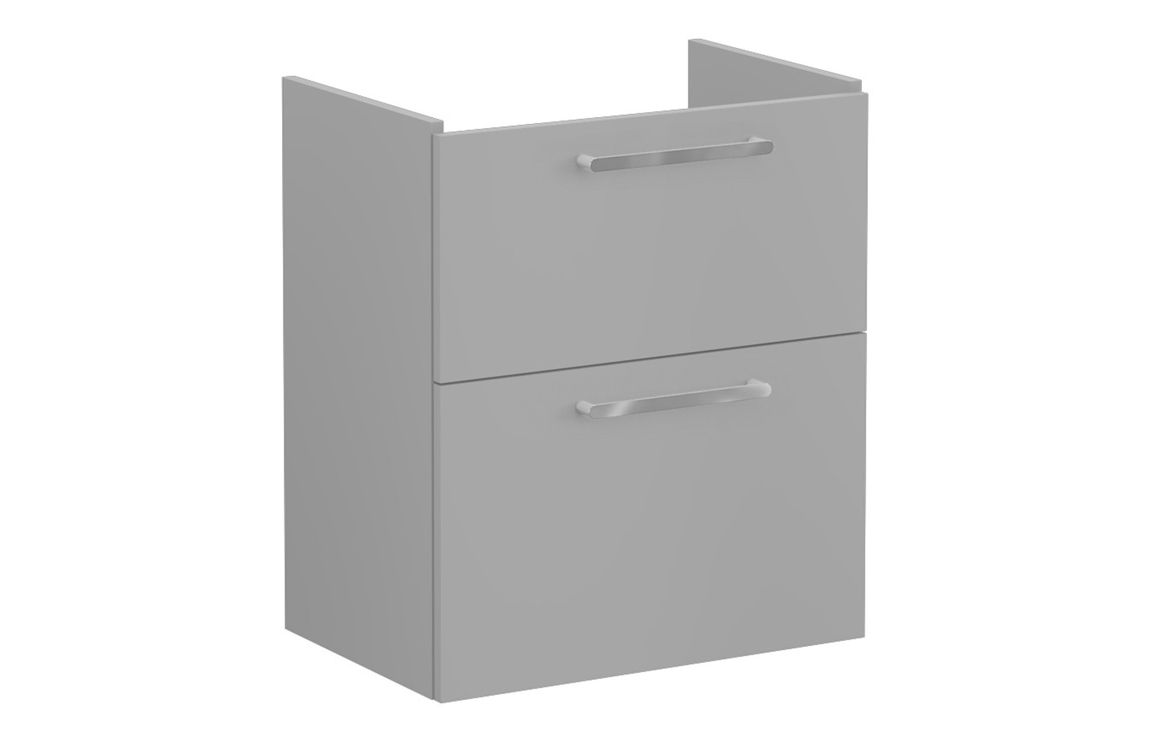 VitrA Root Flat 60cm 2 Drawer Slim Washbasin Unit - Matt Rock Grey,Furniture