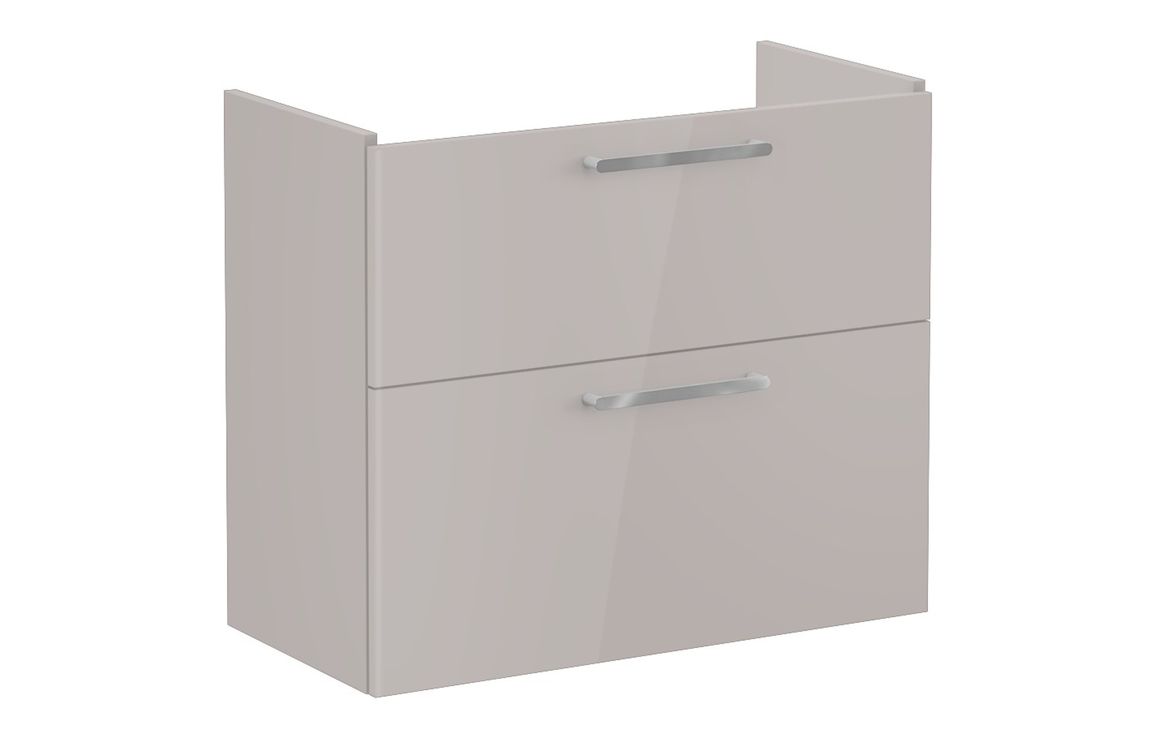 VitrA Root Flat 80cm 2 Drawer Slim Washbasin Unit - Bright Sahara Beige,Furniture