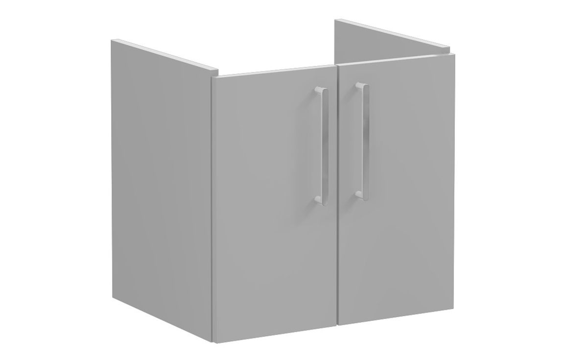VitrA Root Flat 60cm 2 Door Wall Hung Washbasin Unit - Matt Rock Grey,Furniture