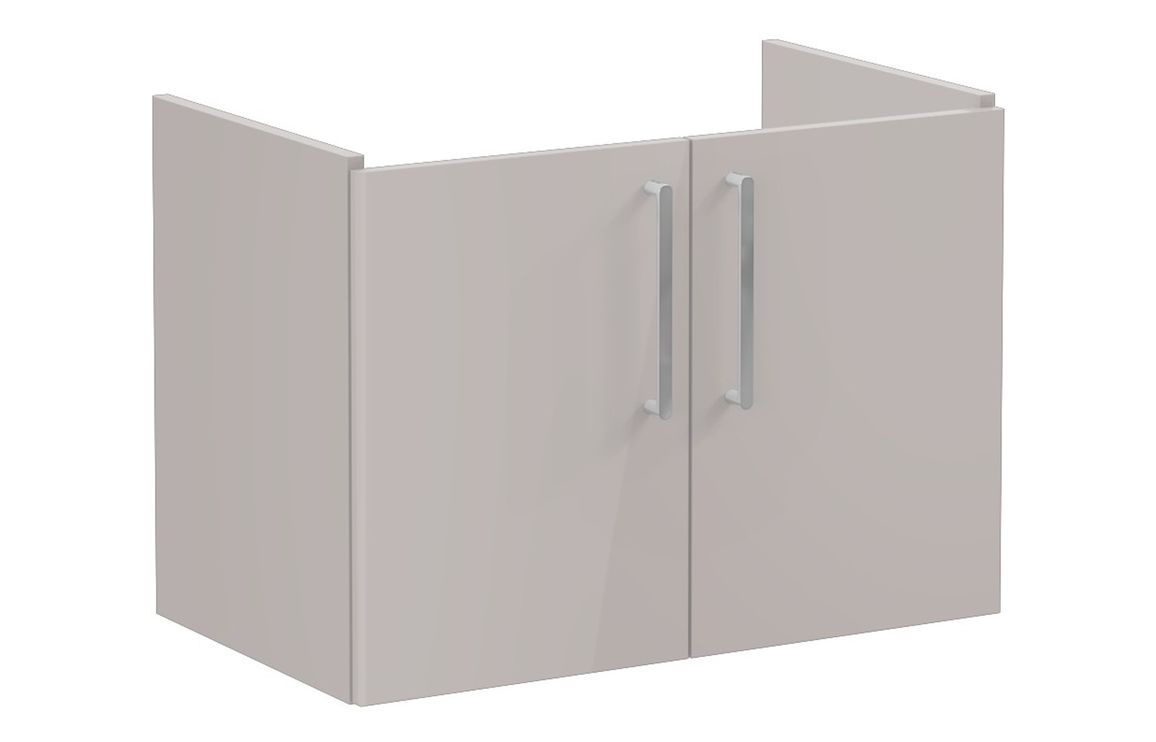 VitrA Root Flat 80cm 2 Door Wall Hung Washbasin Unit - Bright Sahara Beige,Furniture